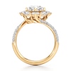 Thumbnail Image 2 of J'Lure Octagon Step-Cut Lab-Grown Diamond Halo Bypass Engagement Ring 3-1/6 ct tw 18K Yellow Gold