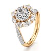 Thumbnail Image 4 of J'Lure Octagon Step-Cut Lab-Grown Diamond Halo Bypass Engagement Ring 3-1/6 ct tw 18K Yellow Gold