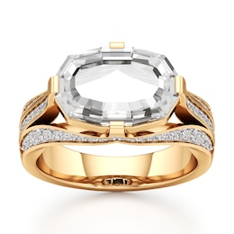 J'Lure Lab-Grown Diamond Oval Portrait-Cut Engagement Ring 3-1/2 ct tw 18K Yellow Gold