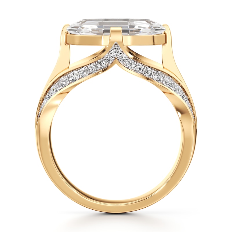 Main Image 2 of J'Lure Lab-Grown Diamond Oval Portrait-Cut Engagement Ring 3-1/2 ct tw 18K Yellow Gold
