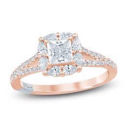 Pnina Tornai Princess-Cut Diamond Halo Engagement Ring 7/8 ct tw 14K Rose Gold