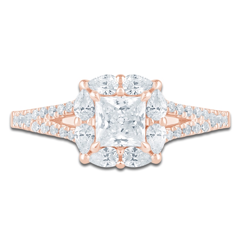 Main Image 3 of Pnina Tornai Princess-Cut Diamond Halo Engagement Ring 7/8 ct tw 14K Rose Gold