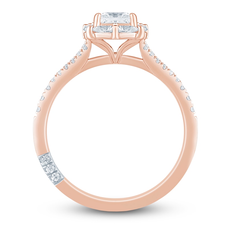 Main Image 4 of Pnina Tornai Princess-Cut Diamond Halo Engagement Ring 7/8 ct tw 14K Rose Gold