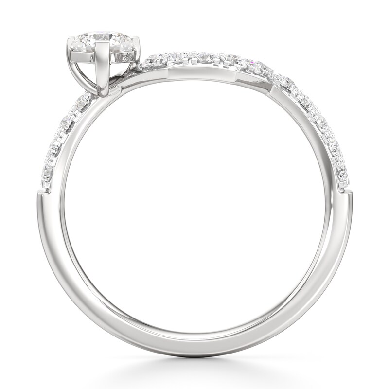 Main Image 2 of J'Lure Octagon Brilliant-Cut Lab-Grown Diamond Contour Wedding Band 1/2 ct tw 18K White Gold