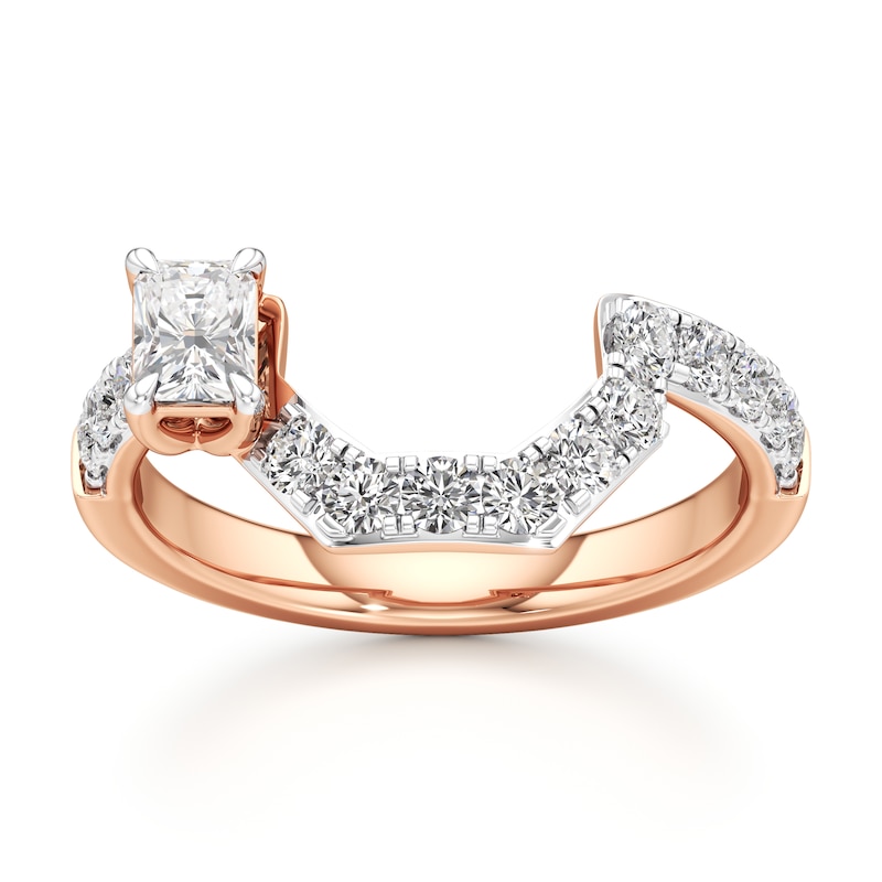 Main Image 1 of J'Lure Radiant Brilliant-Cut Lab-Grown Diamond Contour Wedding Band 7/8 ct tw 18K Rose Gold