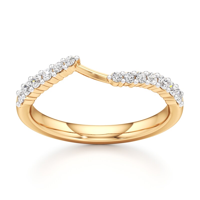 Main Image 1 of J'Lure Lab-Grown Diamond Contour Wedding Band 1/3 ct tw 18K Yellow Gold