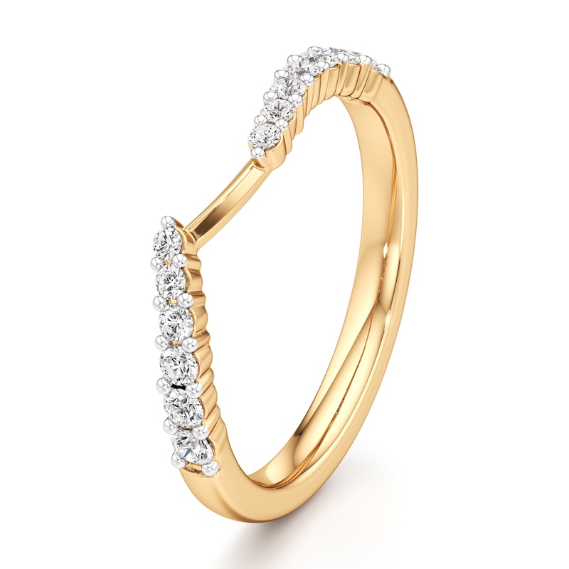 Main Image 4 of J'Lure Lab-Grown Diamond Contour Wedding Band 1/3 ct tw 18K Yellow Gold