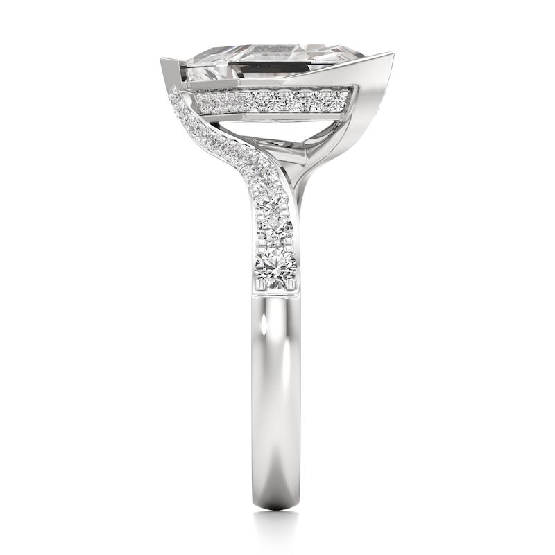 Main Image 3 of J'Lure Lozenge Step-Cut Lab-Grown Diamond Bypass Engagement Ring 2-1/2 ct tw 18K White Gold