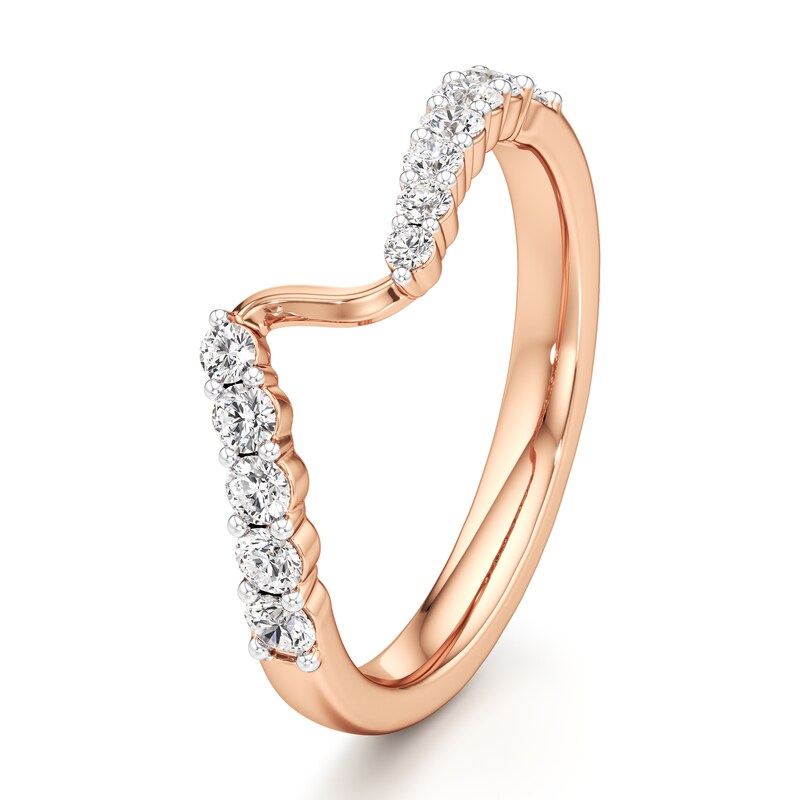 Main Image 4 of J'Lure Lab-Grown Diamond Contour Wedding Band 3/8 ct tw 18K Rose Gold