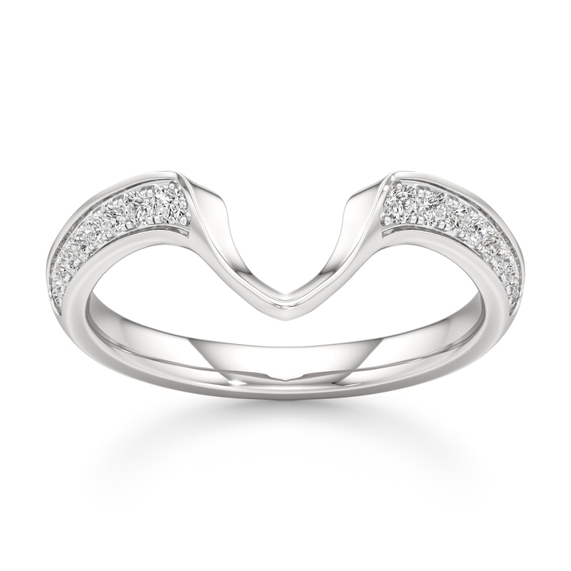 Main Image 1 of J'Lure Lab-Grown Diamond Contour Wedding Band 1/6 ct tw 18K White Gold