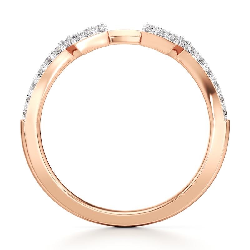 Main Image 2 of J'Lure Lab-Grown Diamond Angled Contour Wedding Band 1/6 ct tw 18K Rose Gold