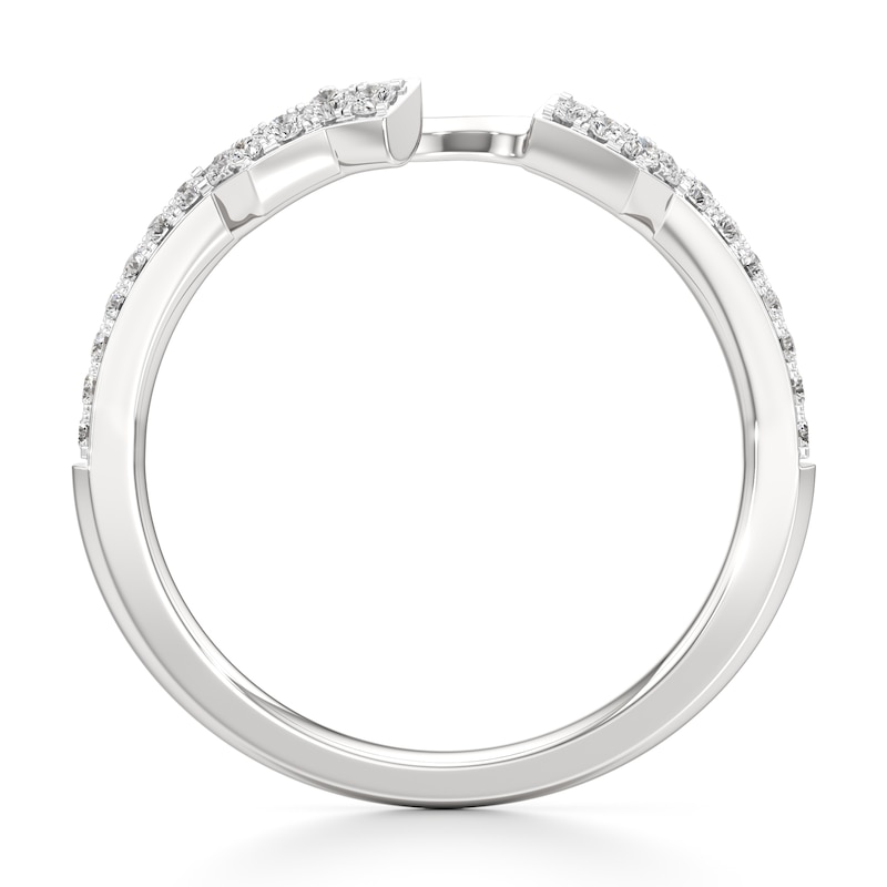 Main Image 2 of J'Lure Lab-Grown Diamond Angled Contour Wedding Band 1/6 ct tw 18K White Gold