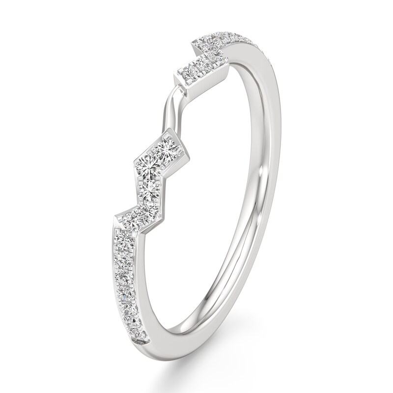 Main Image 4 of J'Lure Lab-Grown Diamond Angled Contour Wedding Band 1/6 ct tw 18K White Gold
