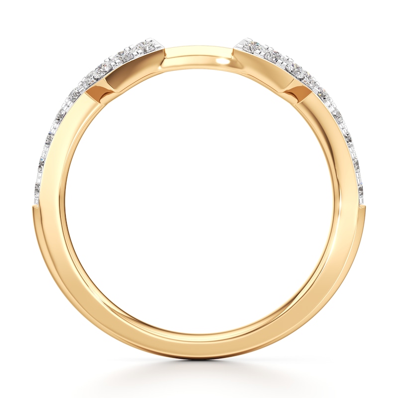 Main Image 2 of J'Lure Lab-Grown Diamond Angled Contour Wedding Band 1/4 ct tw 18K Yellow Gold