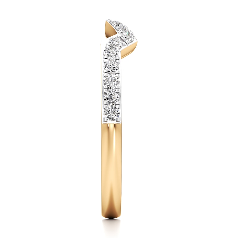Main Image 3 of J'Lure Lab-Grown Diamond Angled Contour Wedding Band 1/4 ct tw 18K Yellow Gold