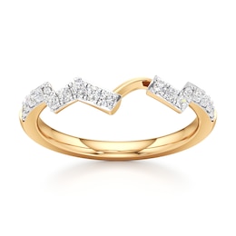 J'Lure Lab-Grown Diamond Angled Contour Wedding Band 1/4 ct tw 18K Yellow Gold