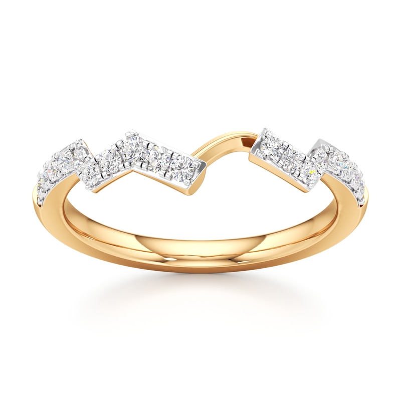 Main Image 1 of J'Lure Lab-Grown Diamond Angled Contour Wedding Band 1/4 ct tw 18K Yellow Gold