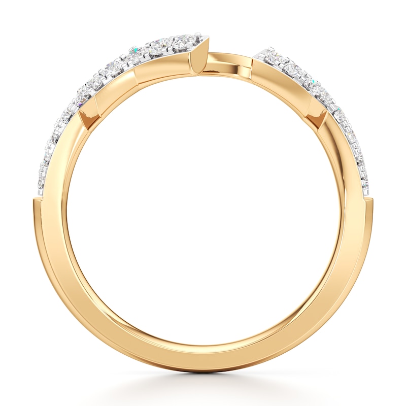 Main Image 2 of J'Lure Lab-Grown Diamond Angled Contour Wedding Band 1/4 ct tw 18K Yellow Gold