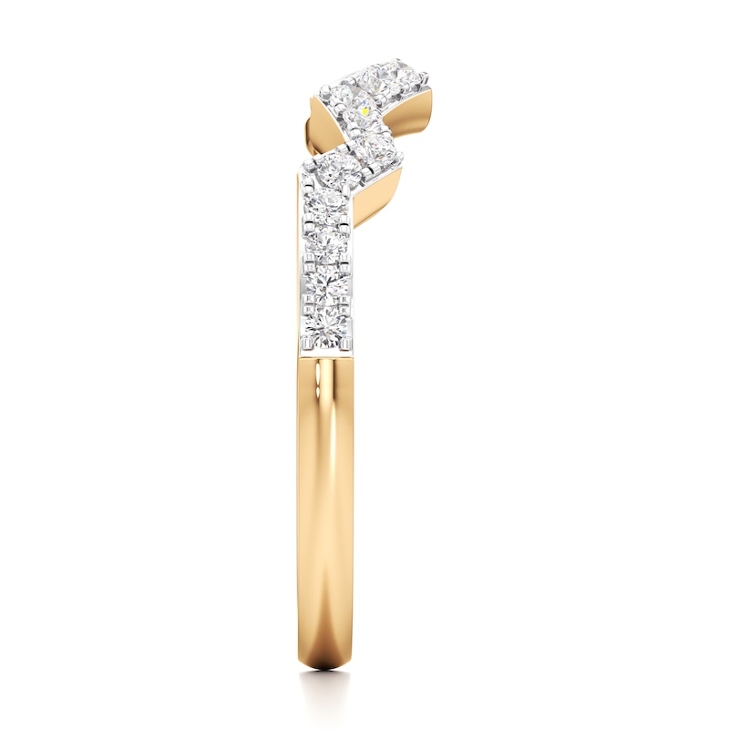 Main Image 3 of J'Lure Lab-Grown Diamond Angled Contour Wedding Band 1/4 ct tw 18K Yellow Gold