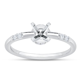 Certified Diamond Engagement Ring Setting 1/8 ct tw 14K White Gold