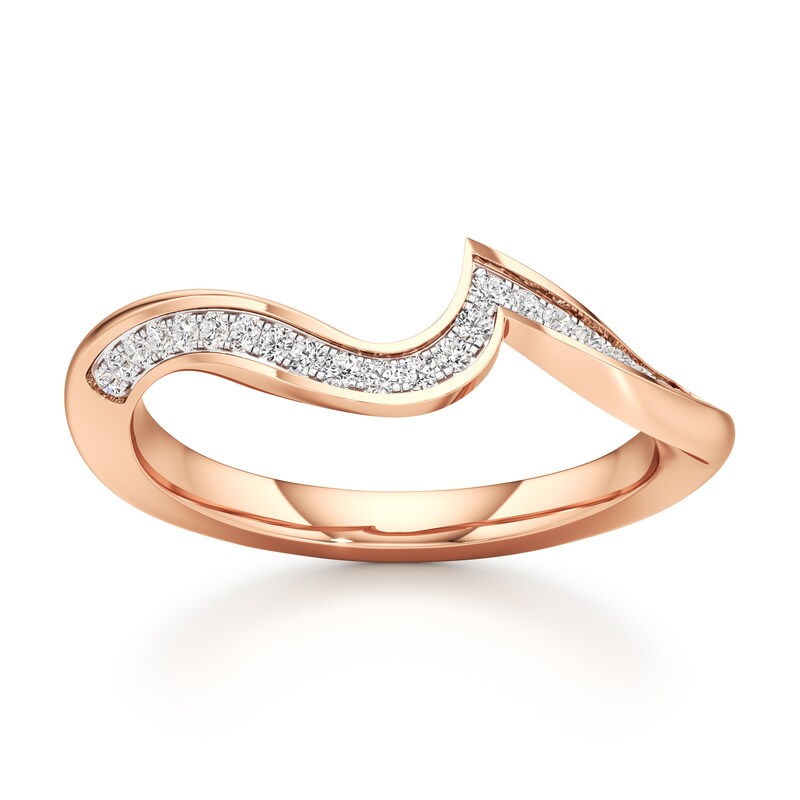 Main Image 1 of J'Lure Lab-Grown Diamond Contour Wedding Band 1/6 ct tw 18K Rose Gold