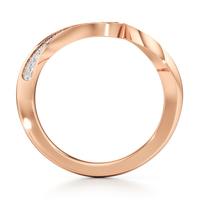 Main Image 2 of J'Lure Lab-Grown Diamond Contour Wedding Band 1/6 ct tw 18K Rose Gold