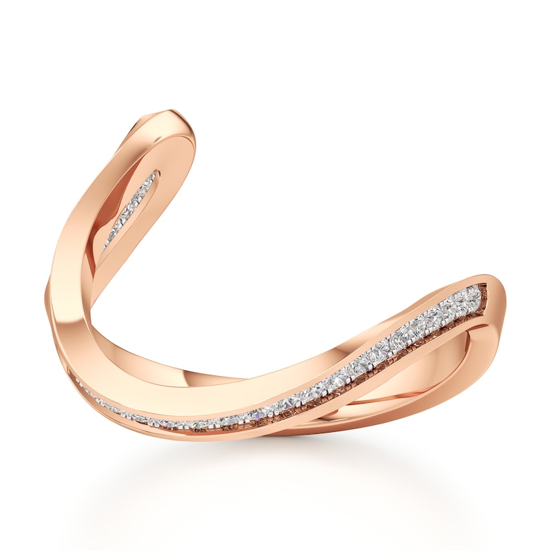 Main Image 1 of J'Lure Lab-Grown Diamond Contour Wedding Band 1/5 ct tw 18K Rose Gold