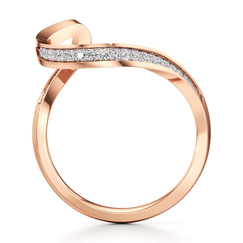 Main Image 2 of J'Lure Lab-Grown Diamond Contour Wedding Band 1/5 ct tw 18K Rose Gold