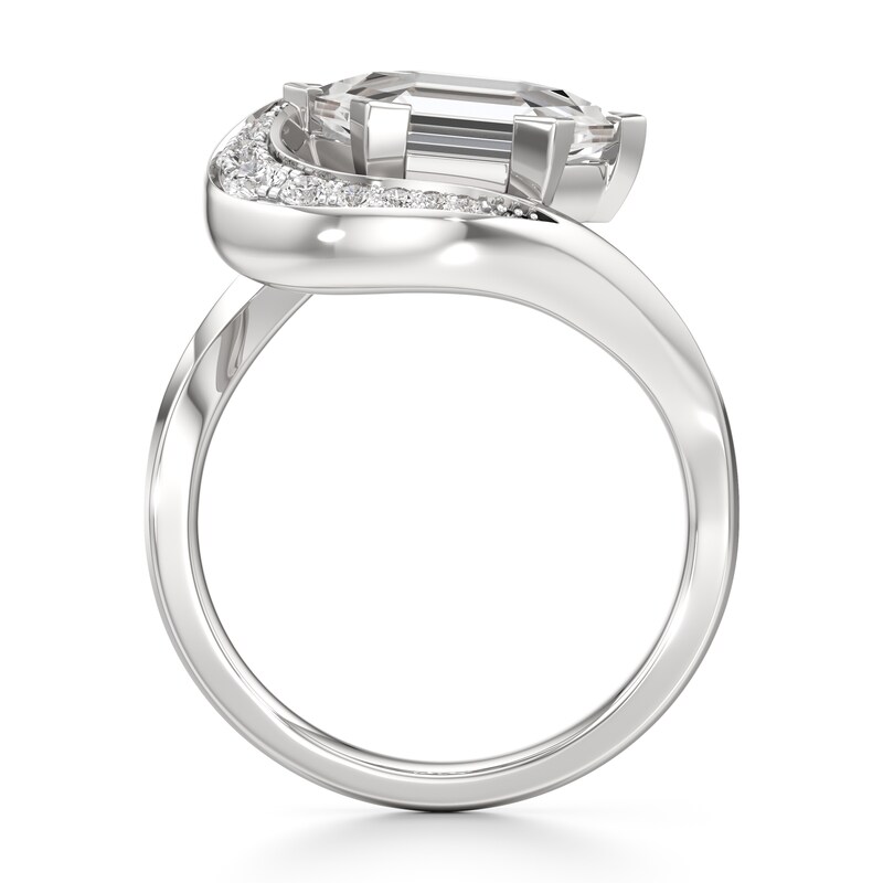 Main Image 2 of J'Lure Hexagon Portrait-Cut Lab-Created Diamond Engagement Ring 3 ct tw 18K White Gold