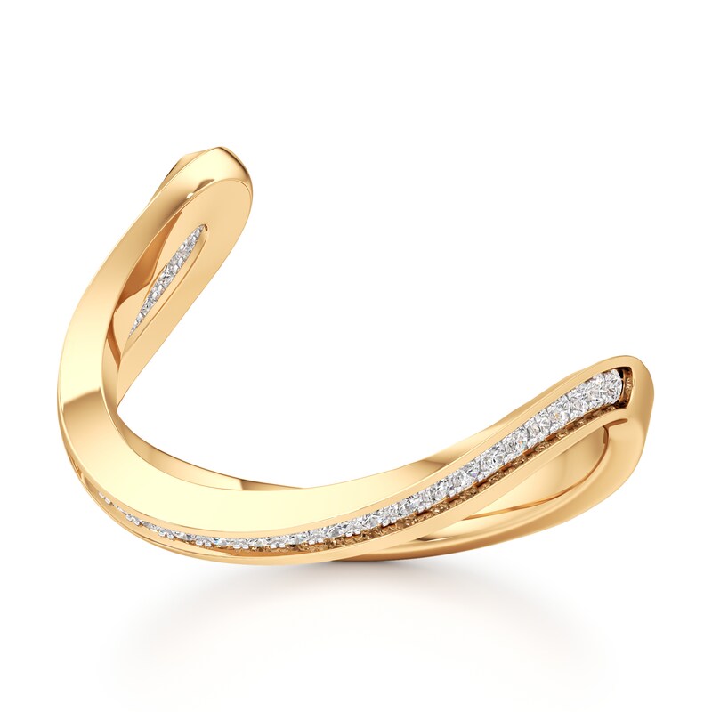 Main Image 1 of J'Lure Lab-Grown Diamond Contour Wedding Band 1/5 ct tw 18K Yellow Gold