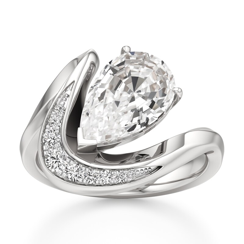 Main Image 1 of J'Lure Pear Step-Cut Lab-Grown Diamond Engagement Ring 3 ct tw 18K White Gold