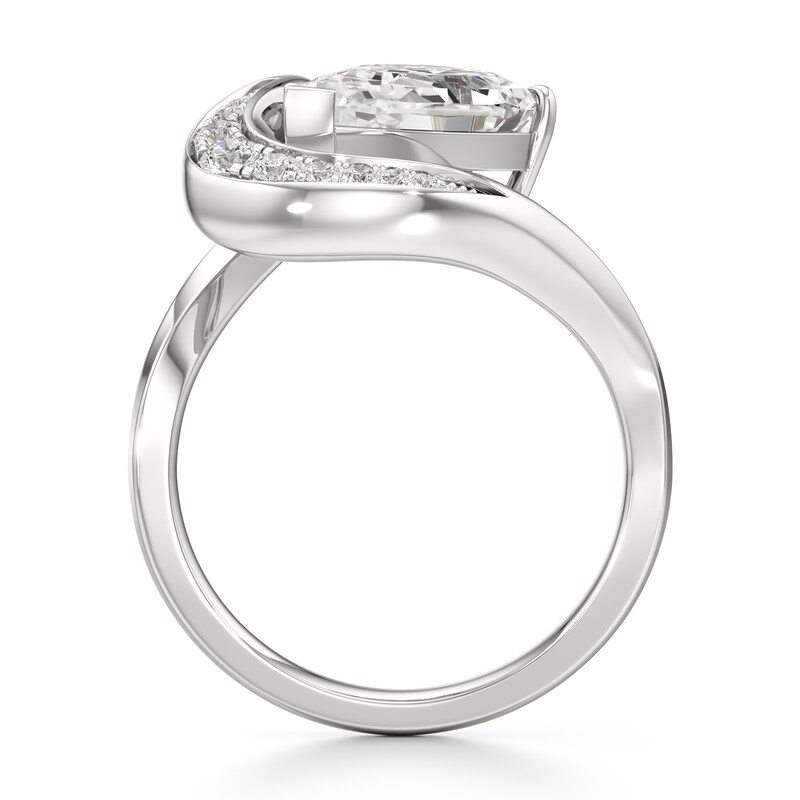 Main Image 2 of J'Lure Pear Step-Cut Lab-Grown Diamond Engagement Ring 3 ct tw 18K White Gold