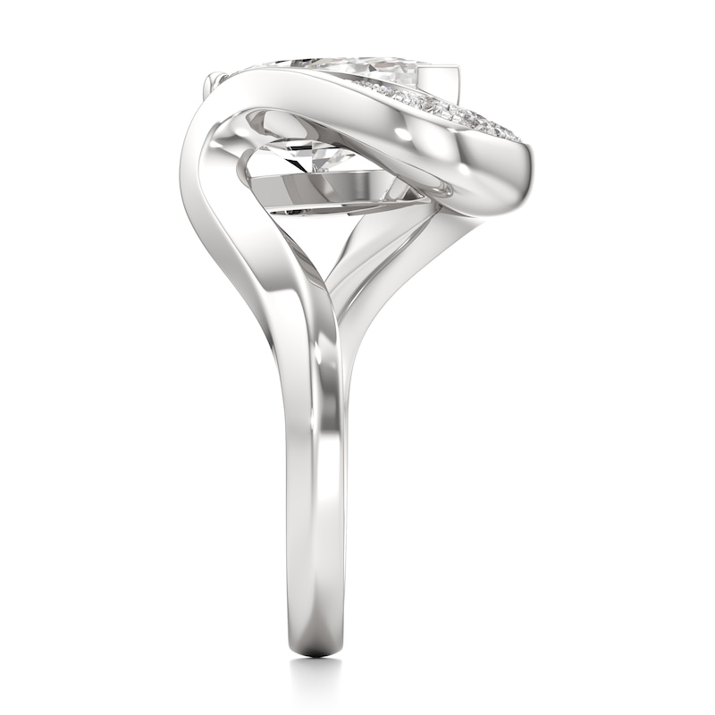 Main Image 3 of J'Lure Pear Step-Cut Lab-Grown Diamond Engagement Ring 3 ct tw 18K White Gold