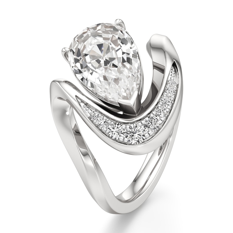 Main Image 4 of J'Lure Pear Step-Cut Lab-Grown Diamond Engagement Ring 3 ct tw 18K White Gold