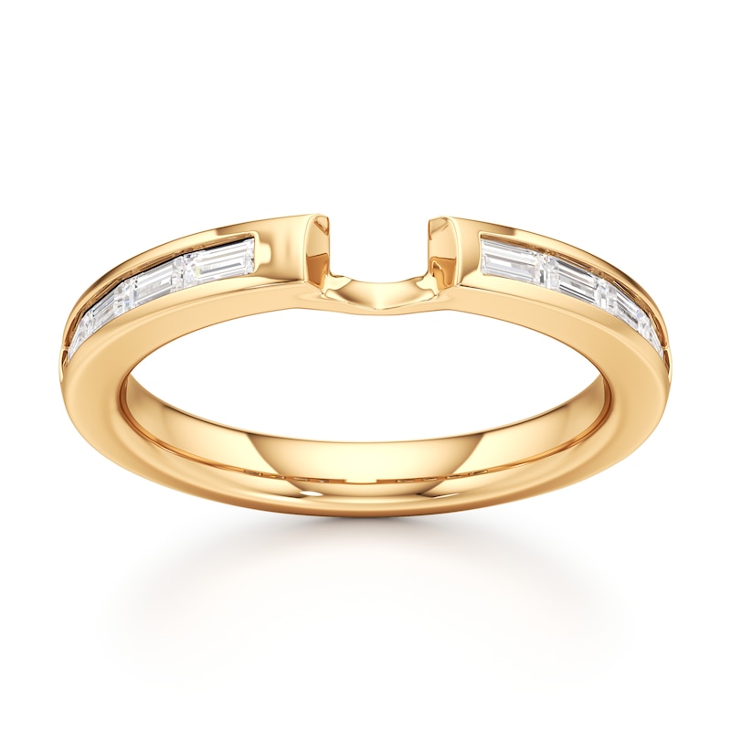 Main Image 1 of J'Lure Baguette-Cut Lab-Grown Diamond Contour Wedding Band 3/8 ct tw 18K Yellow Gold