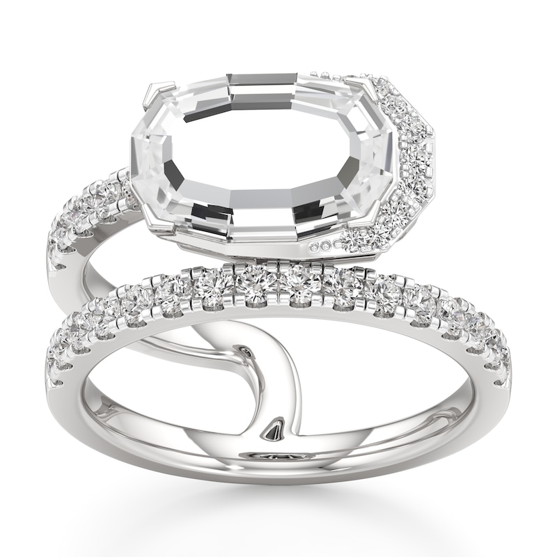 Main Image 1 of J'Lure Oval Portrait-Cut Lab-Grown Diamond Spiral Engagement Ring 2-1/2 ct tw 18K White Gold