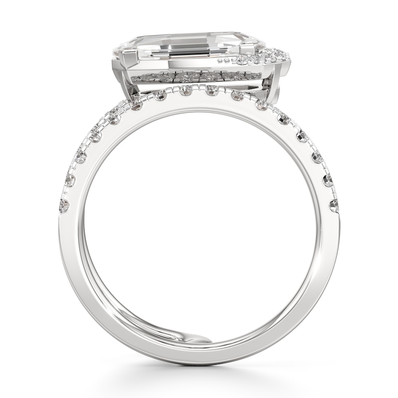 Main Image 2 of J'Lure Oval Portrait-Cut Lab-Grown Diamond Spiral Engagement Ring 2-1/2 ct tw 18K White Gold