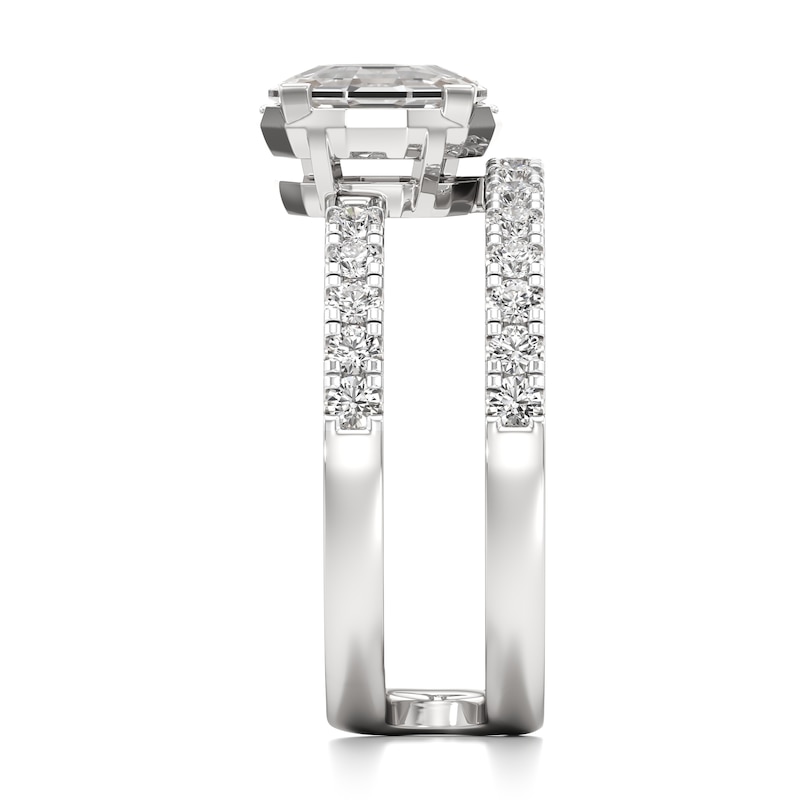 Main Image 3 of J'Lure Oval Portrait-Cut Lab-Grown Diamond Spiral Engagement Ring 2-1/2 ct tw 18K White Gold