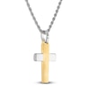 Thumbnail Image 3 of 1933 by Esquire Men's Diamond Cross Necklace 1/20 ct tw Sterling Silver with 14K Yellow Gold Plating 22"
