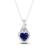 Thumbnail Image 1 of Blue & White Lab-Created Sapphire Necklace Sterling Silver