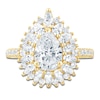 Thumbnail Image 3 of Pear-Shaped Lab-Grown Diamond Starburst Halo Engagement Ring 2-1/3 ct tw 14K Yellow Gold