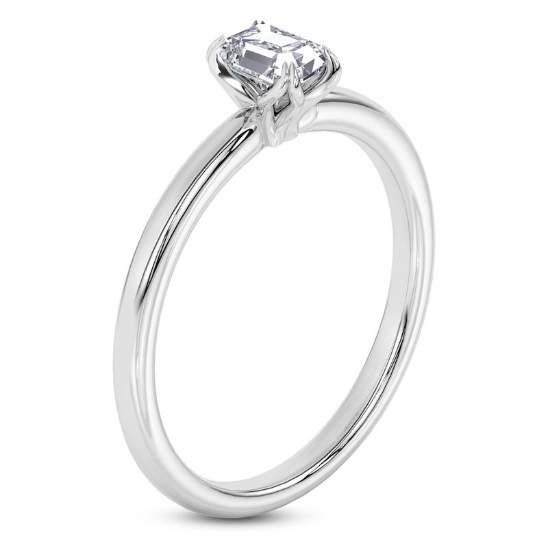 Main Image 2 of Emerald-Cut Diamond Solitaire Engagement Ring 1/2 ct tw 14K White Gold (I2/I)