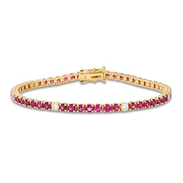 Le Vian Natural Ruby Bracelet 3/4 ct tw Diamonds 14K Honey Gold 7.25"