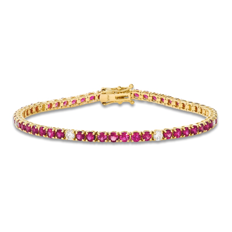 Main Image 1 of Le Vian Natural Ruby Bracelet 3/4 ct tw Diamonds 14K Honey Gold 7.25"
