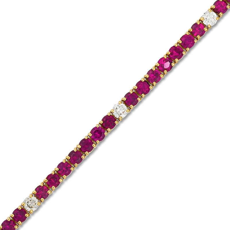 Main Image 2 of Le Vian Natural Ruby Bracelet 3/4 ct tw Diamonds 14K Honey Gold 7.25"