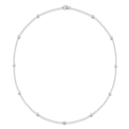 Lab-Grown Diamond Bezel-Set Station Necklace 1/2 ct tw 10K White Gold 18"
