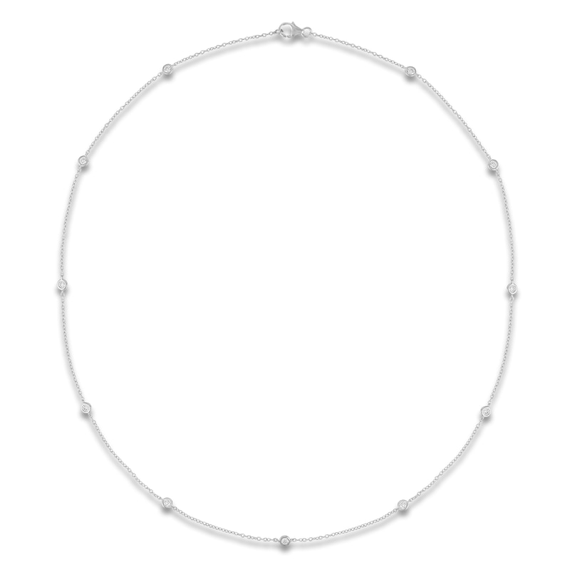 Lab-Grown Diamond Bezel-Set Station Necklace 1/2 ct tw 10K Gold 18
