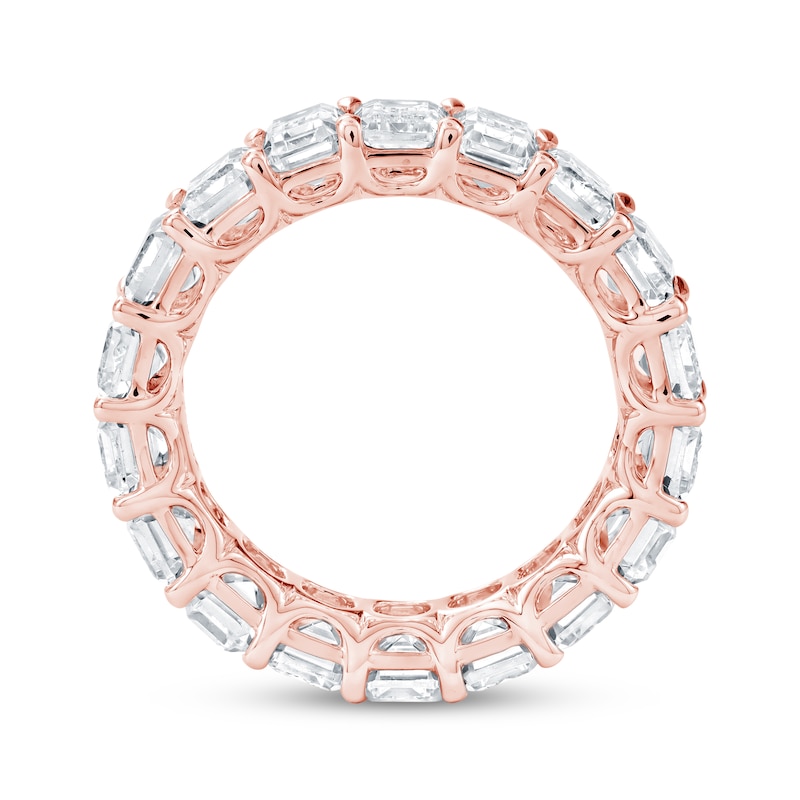 Main Image 3 of Emerald-Cut Lab-Grown Diamond Eternity Band 7-5/8 - 9-5/8 ct tw 14K Rose Gold