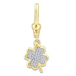 Charm'd by Lulu Frost Diamond Four-Leaf Clover Charm 1/10 ct tw 10K Yellow Gold
