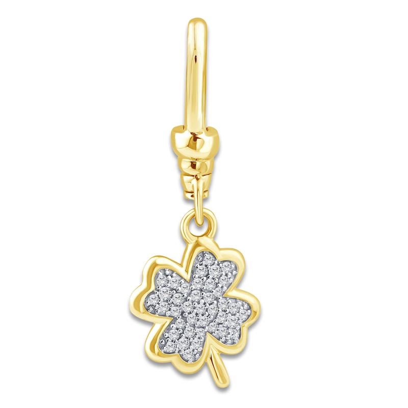 Main Image 1 of Charm'd by Lulu Frost Diamond Four-Leaf Clover Charm 1/10 ct tw 10K Yellow Gold